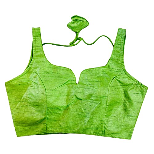 Image of Pujia Mills Women's Heavy Phantom Silk Bollywood Style Sleeveless Trendy Blouse(Veda)