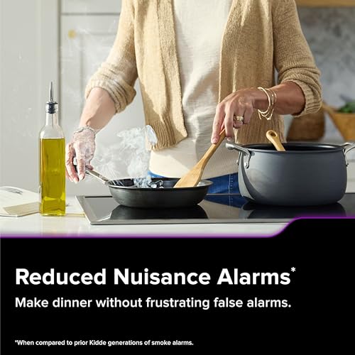 Image of Kidde Hardwired Kidde App Enabled Smart Smoke and Carbon Monoxide Detector, AA Battery Backup, Voice Alerts, Interconnected Alarm