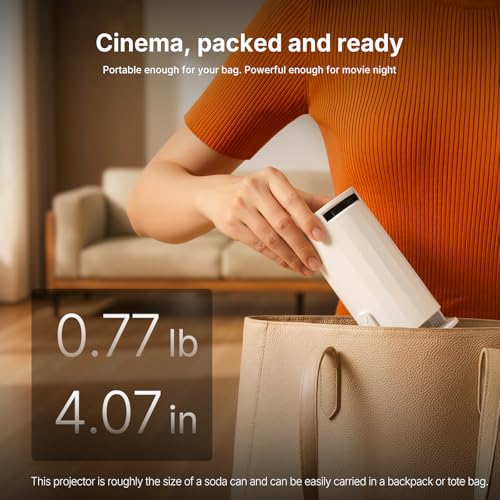 Image of Mini Projector with WiFi and Bluetooth, Portable Movie Projector Support 1080P, Auto Keystone,210 Rotation, Smart Projector Compatible with HDMI Phone for Bedroom