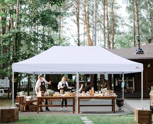 Image of MASTERCANOPY 10x20 Heavy Duty Pop Up Canopy Tent with Roller Bag(White)