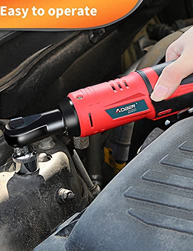 Image of AOBEN 3 /8 inch 12V Power Electric Ratchet Wrench Set with 1 2000mAh Lithium-Ion Battery And Charger