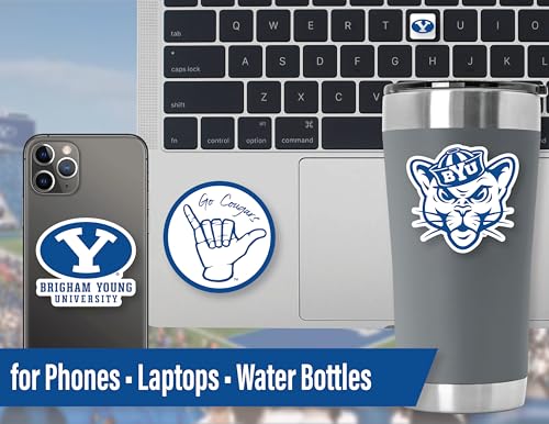 Image of BYU Cougars Sticker Variety Pack for Car Water Bottle Phone 14 Pc Gift
