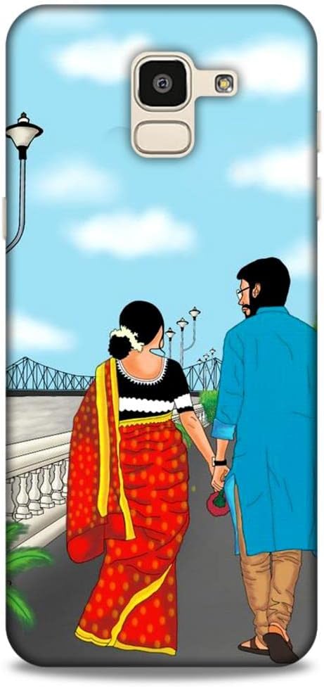 ND ENTERPRISE|| Designer Back Case Cover for Samsung J6 | Indian Couple Walking On Road |