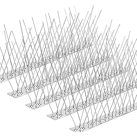 ZHENT Anti Bird Spikes for Pigeons and Small Birds,Full 304 Stainless Steel Bird Arrow Kit,21.6Ft Bird Deterrent Spikes Repellent Fence Spikes(20 Pack Uninstalled) Cover