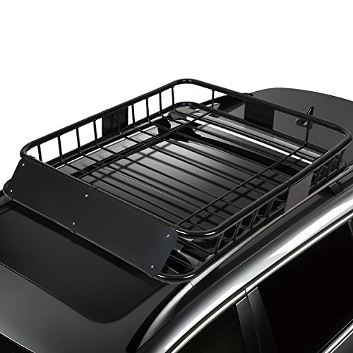 Dna Motoring Rrc-T113-Bk Roof Rack Top Cargo Basket With 48'' X 40'' X 7'' 150Lb Capacity Black Fit Any Vehicle #TOP4