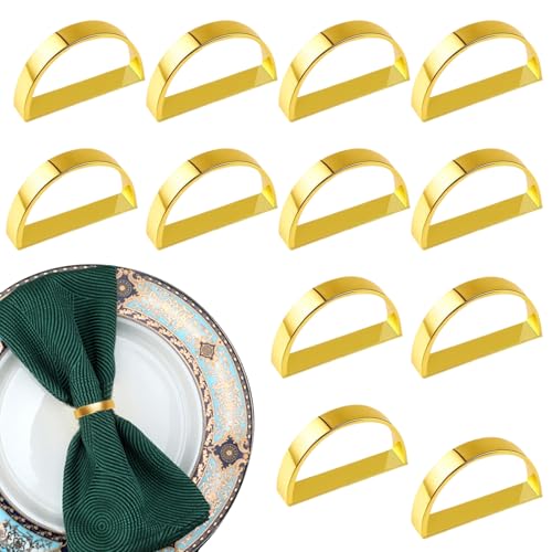 Serviettenring Gold 12stk Elegante Serviettenschnallen, Serviettenring...