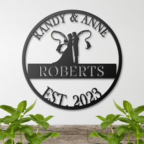Personalized Family Name Sign Fishing Couple Wedding Gift Couple Gift