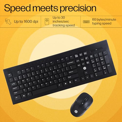 HP USB Wireless Spill Resistance Keyboard and Mouse Set with 10m Working Range 2.4G Wireless Technology / 3 Years Warranty (4SC12PA), Black - Image 6