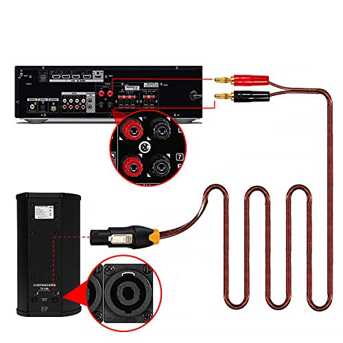 Cable Speakon a plátano macho con bloqueo giratorio anticaídas para audio DJ PA 4