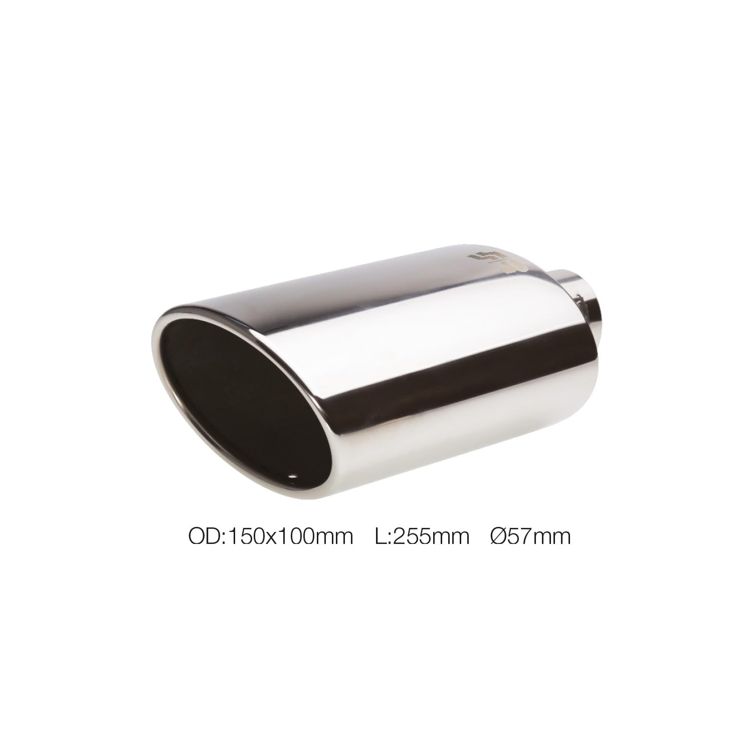 Simoni Racing Cola de Tubo de Escape Deportiva Ovalada/Inclinada Acero Inox - 150x100xL250mm - Montaje ->54mm