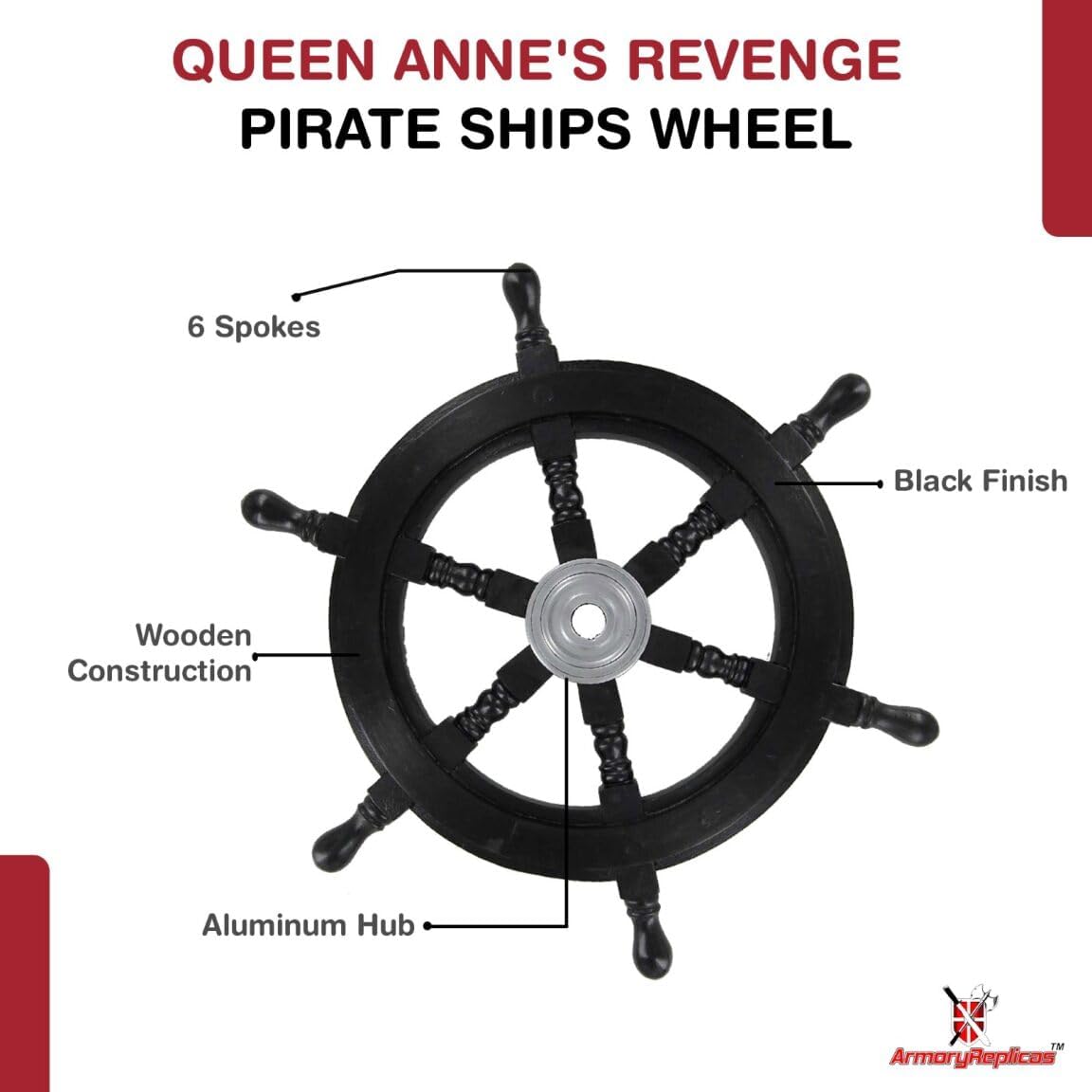 Queen Annes Revenge Pirate Ships Wheel