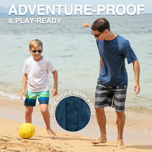 Image of Kanu Surf Boys' Victor Stripe Quick Dry Beach Board Shorts Swim Trunk