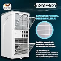 MONZANA® mobile Klimaanlage MZKA780 7000 BTU 3in1 Fernbedienung 2100W Abluftschlauch Timer Schlafmodus Klimagerät Luftentfeuchter Air Conditioner – Ansicht 7