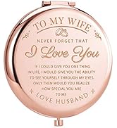 ElegantPark Gifts for Wife Birthday Wife Gifts from Husband Engraved Personal Compact Mirror Roma...