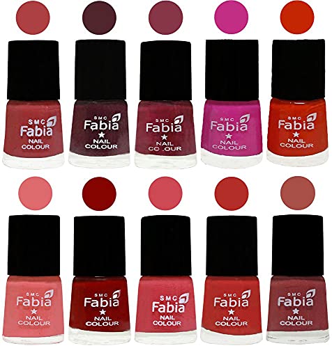 Image of ALL IN ONE (PACK OF 10), Long Lasting Glossy Nail Polish, 6 ml Each, All Vibrant Colours,02250