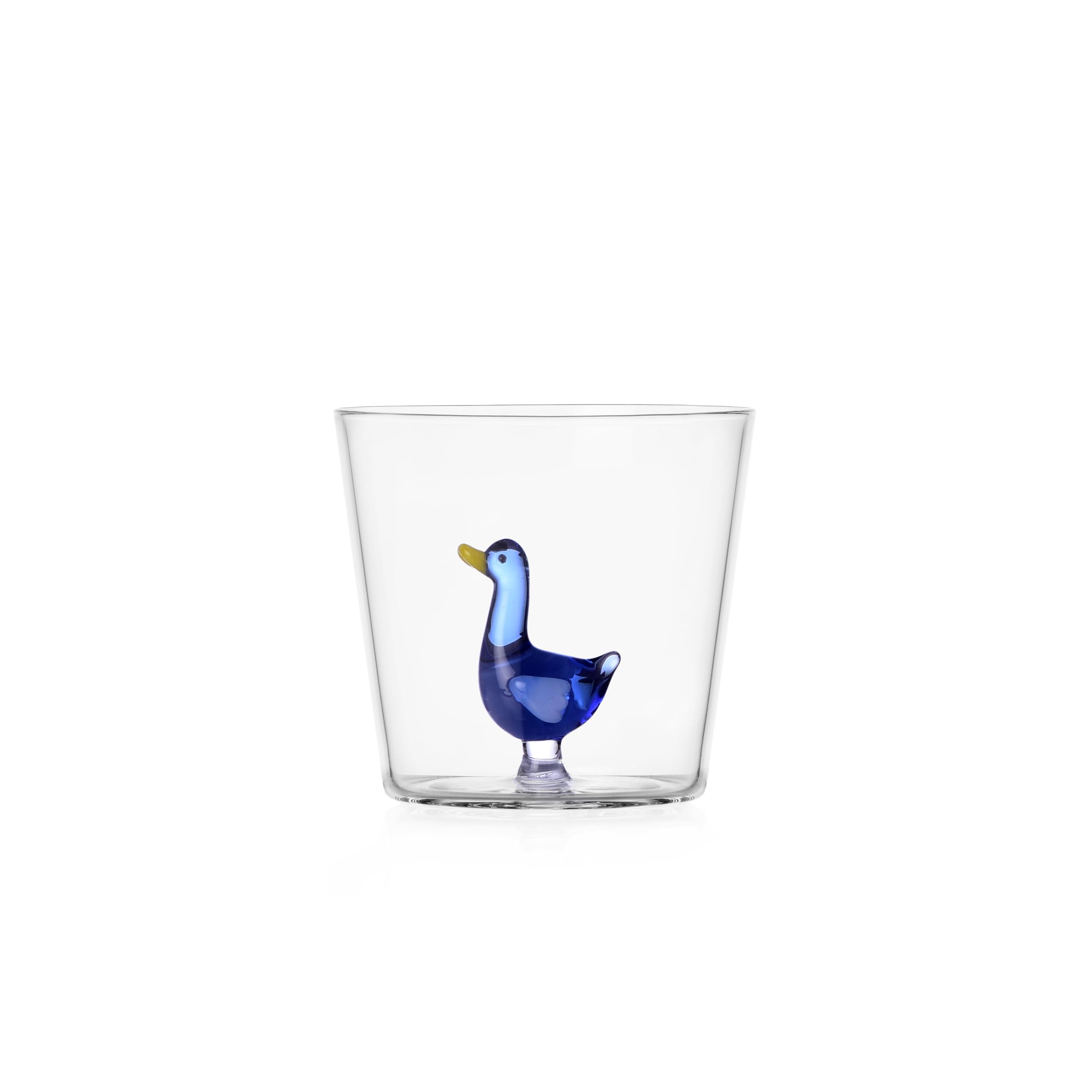 Ichendorf Milano Animal Farm Collection Blue Goose Tumbler, 30 cl, Borosilicate Glass, Handmade
