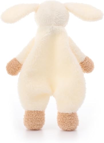 Miniatura 6 de Apricot Lamb Manta de seguridad de animales de peluche, conejo blanco, manta de personaje para guardería, manta de lujo para acurrucarse (conejo