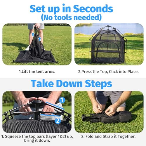 Image of Catio Outdoor Cat Enclosure Pop up Cat Tower Tent Cat Playpen w /Breathable Mesh Portable Catio Kitten Pet Animal Play Pen Indoor Enclosed Kitty Patio Balcony Camping(Square)