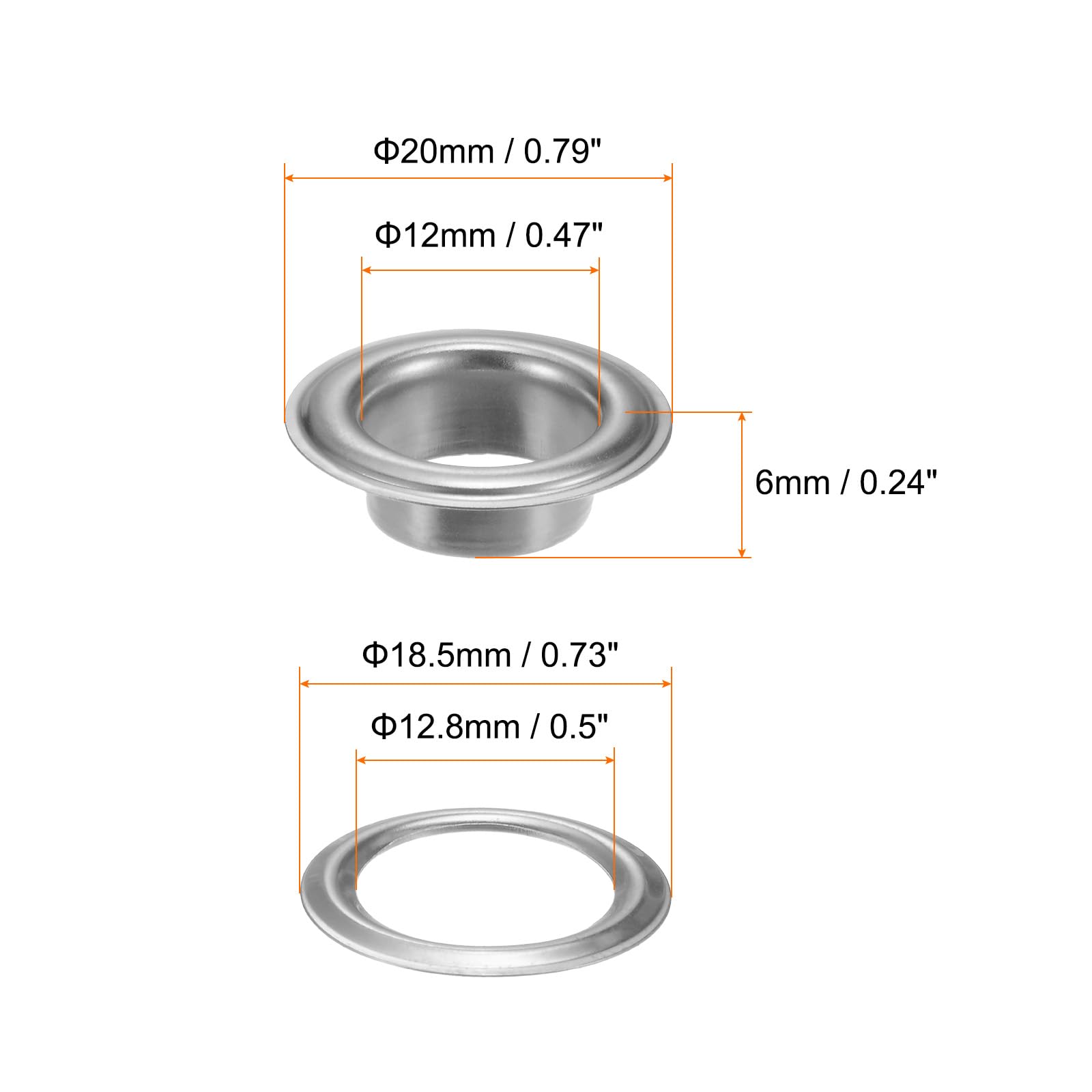Kit Da 30 Occhielli In Rame Oro Con Rondelle – Diametro 8 Mm, Per Tessuto, Pelle, Cinture E Scarpe, Ideale Per Fai-da-te E Riparazioni