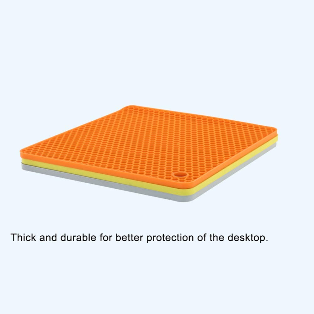 Générique Tapis d'isolation carré en Silicone nid d'abeille résistant à la Chaleur Tapis de Table Domestique (Rouge)