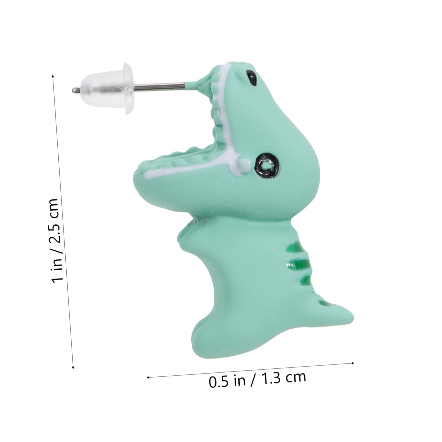 Orecchini a Bottone a Forma di Animale, 1 Paio, Verde | Argilla Polimerica, Catenella Pendente Inclusa, per Anniversario e Compleanno, Idea Regalo per Sposa e Amiche
