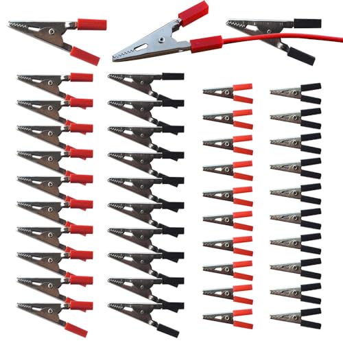 Senvenelec 44 pinzas de cocodrilo aisladas, pinza de batería, electricista, probador de metal, dispositivo de aislamiento metálico, clip de cocodrilo de prueba de tensión.