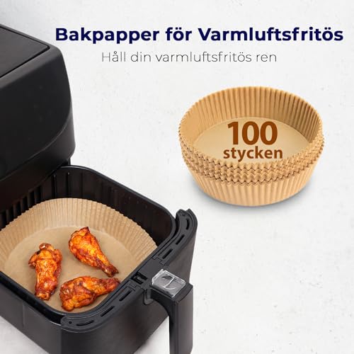 Fentic XL & XXL Varmluftsfritös Tillbehör med Bakpapper - 10 Delar