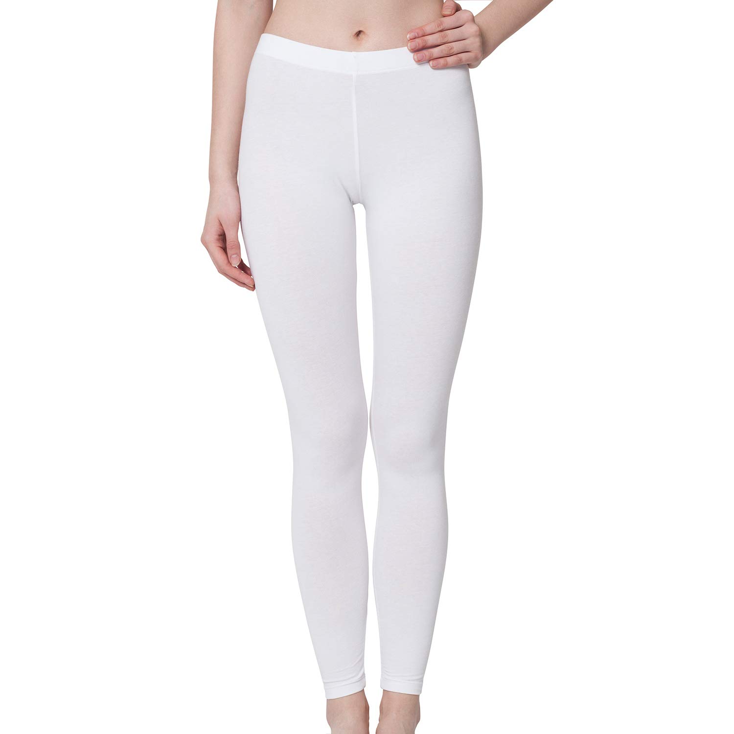 Celodoro Legging Femme Coton Stretch Jersey - Pantalon Confortable Taille Haute Sport Et Quotidien
