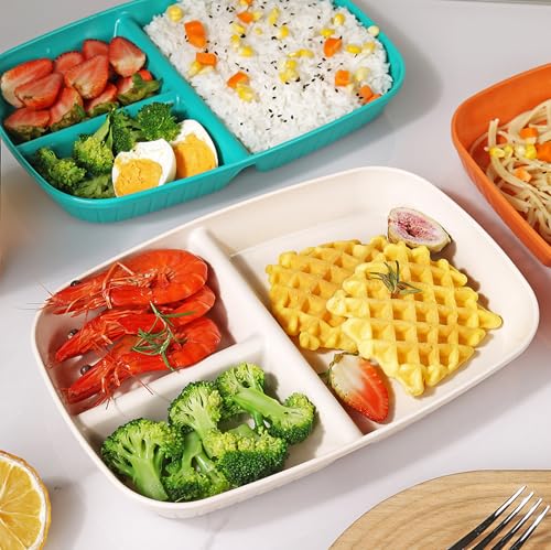 Image of Unbreakable Wheat Straw Dinnerware for Sushi, Snacks, Cake, Meat & Appetizers, Cake, Fruits, Salad, Cupcake, Steak, Pasta Dishwasher & Microwave Safe Dinnerware (Beige, Pack of 6)