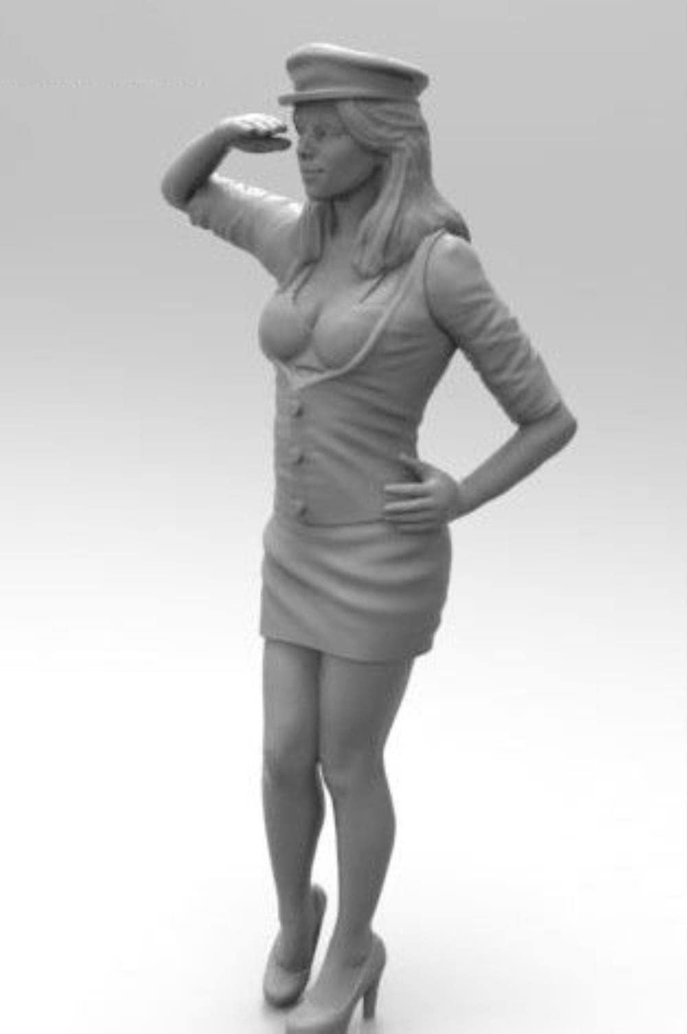 PANGCHENG 1/16 120Mm Pinup Girl We Salute You Soldier Figura De Resina Histórica Modelo Kit En Miniatura Unassambled Sin Pintar