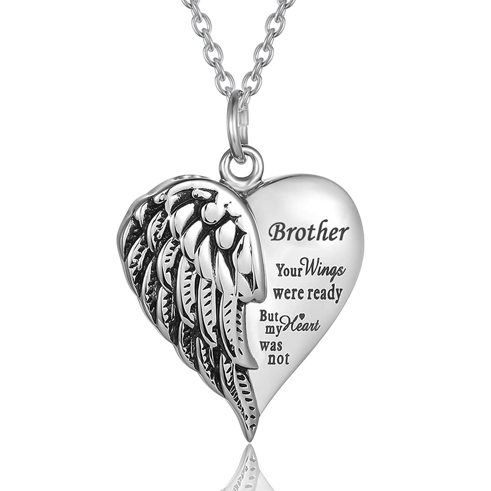 Buy Cremation Jewelry for Ashes Engraved "Your Wings were Ready but My