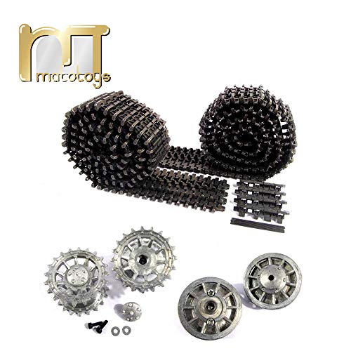Mato Metal Tracks Sprockets Idler Wheels Set, with Metal Caps Bearings for Heng