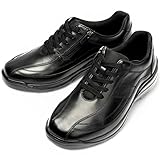 [ドクターアッシー] DR8014 超幅広 6E ウルトラワイド 軽量設計 通気性 ・甲高 シューズ 牛革 サイドファスナー メンズ 紳士靴 (ブラック, 日本の靴のサイズ寸法, 大人, 数値, 6_e, 25.0 cm)