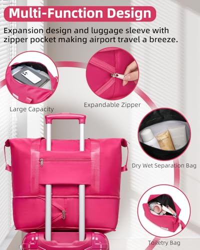 Image of LARVENDER Carry on Luggage 22x14x9 Airline Approved, 20 Inch Hardside Suitcase with Wheels TSA Lock, PC+ABS Lightweight Travel Luggage Sets for Women, Berry Sparkling, 3 Piece Set