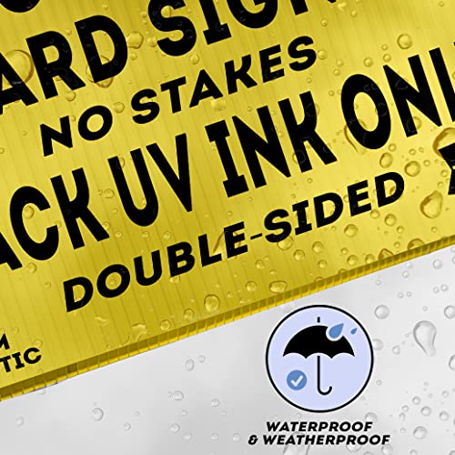 Vibe Ink 100 Pack Of Large Yellow 24X18" Custom Printed, Add Your Own Message! Double-Sided (Front And Back) Yard Signs Printing Bundle Deal - Weatherproof- Yellow Corrugated Plastic- Made In The Usa!!! #TOP3
