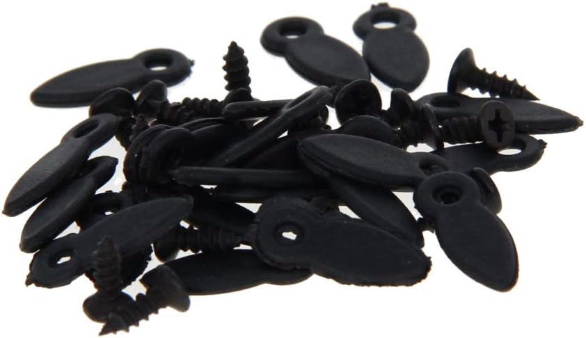 Nails For Hanging Pictures,Picture Hooks Frame Turn Button, 0.83 inch Plastic Drop Shape with Screws for Hanging Pictures, Photos, Drawings and Posters, Large Black 100pcs(0.63" x 0.24" (L x W) 30Pcs)