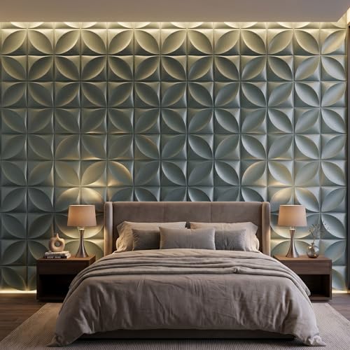 Image of Kayra Decor Wall Panels for Bedroom Butterfly Design Olive Green Color 19.7 inch x 19.7 inch (Pack of 12) - Covers 32.34 Sq. Ft.