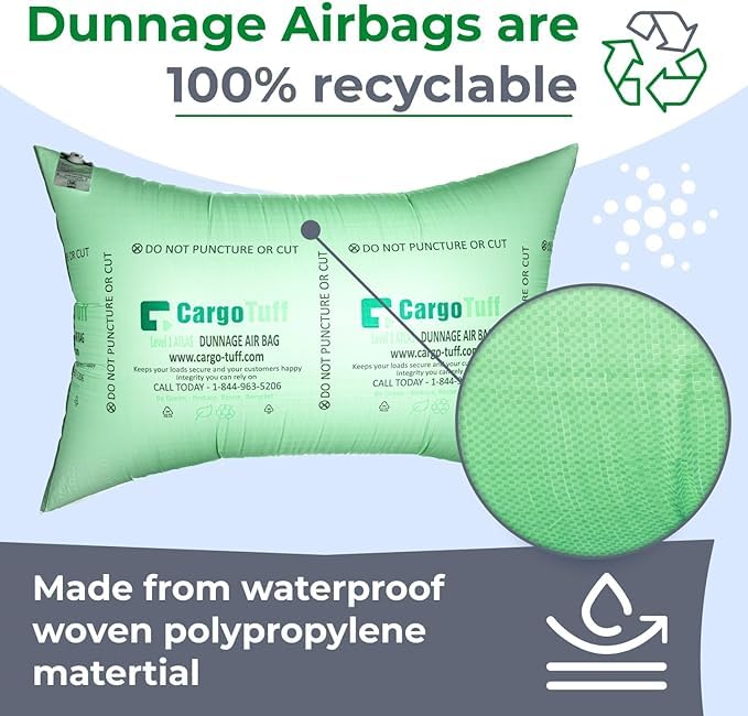 Image of IDL Packaging 48 inch x 72 inch Dunnage Airbags, Woven Polypropylene (Full Pallet - 400 bags) - Fill The Void in Trucks and Intermodal Shipments, Reusable - Load Securement Airbags for Container Stuffing