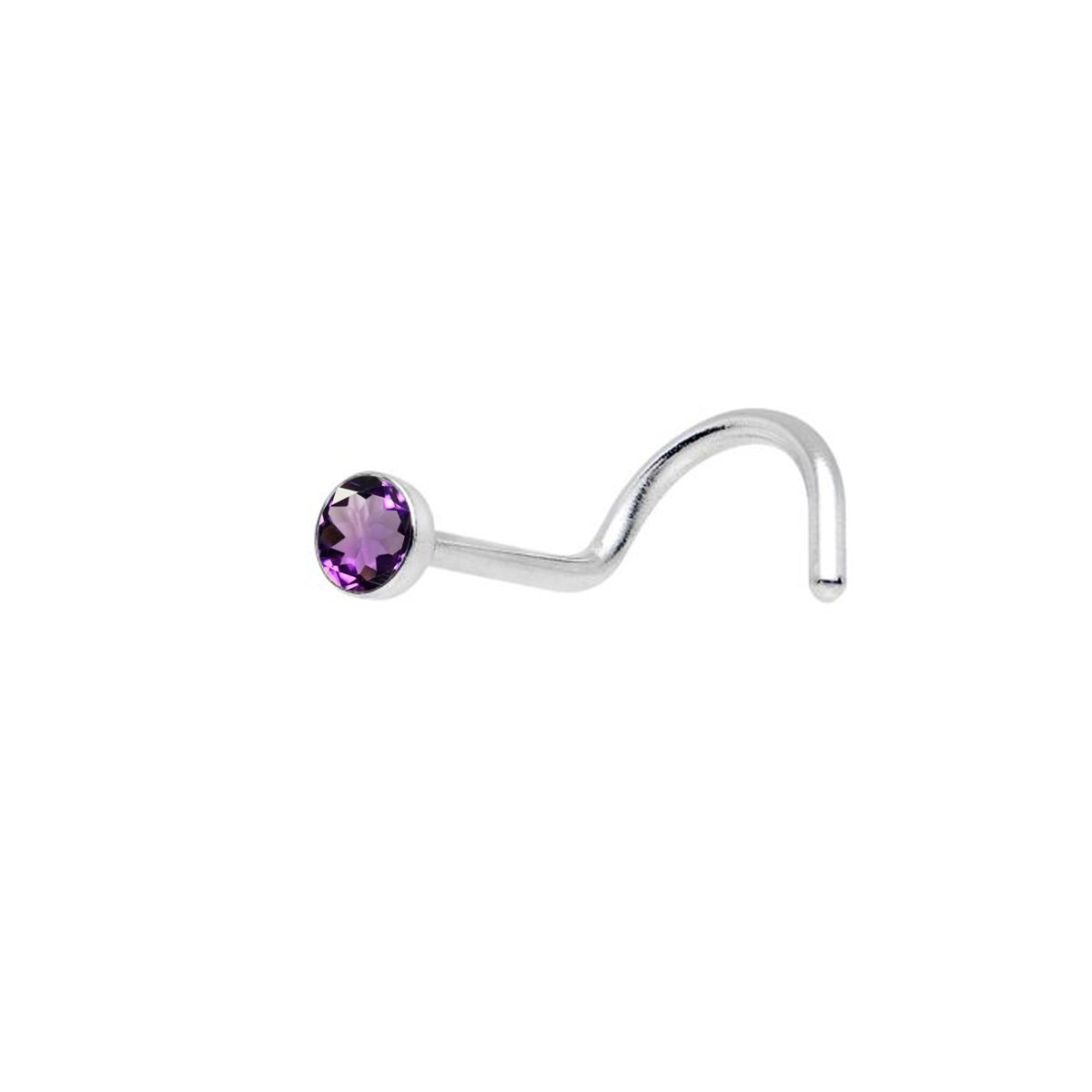 Peenzone 92.5-925 Sterling Silver Round Shape Amethyst Cup Setting Nose Pin Stud for Women Girls - DESIGN (B0B2P6D6VP) Amazon Price History, Amazon Price Tracker