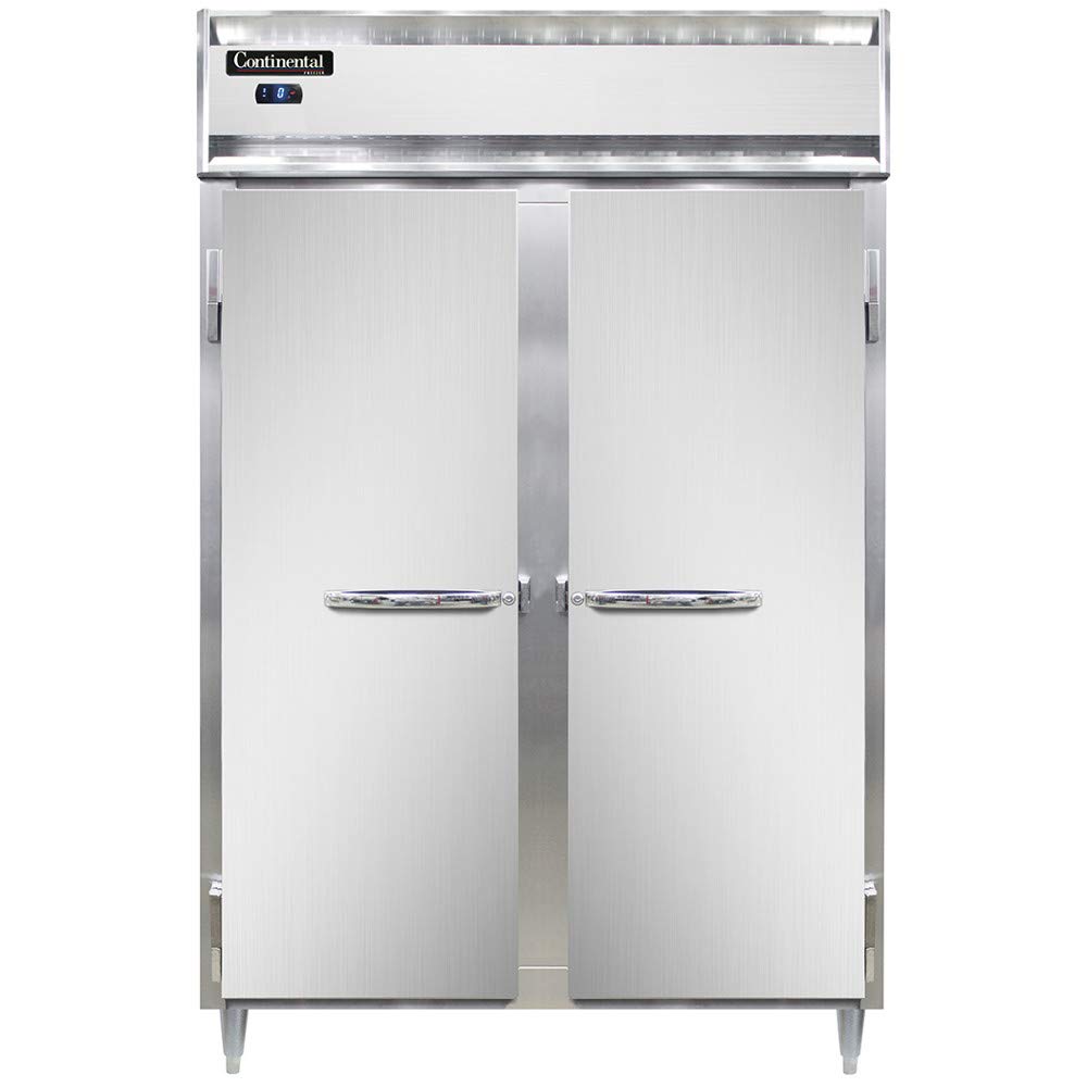 Continental Refrigerator DL2FS-SS Designer Line Two Section Reach In Freezer, Shallow Depth & Full Stainless