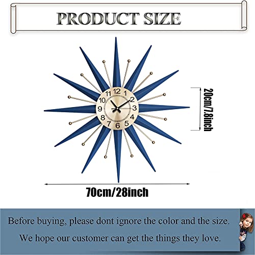 Haowanjp 28 Inch Large Wall Clocks For Living Room Decor Mid Century Silent Non-Ticking Big Wall Clocks Metal Decorative Modern Home Decorations For Living Room,Bedroom,Dining Room,Office #TOP5