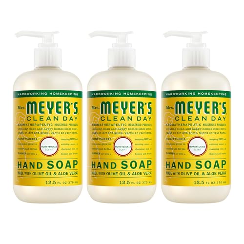 MRS. MEYER'S CLEAN DAY Hand Soap, Honeysuckle Scent, 12.5 Fl Oz Bottle - 3 Pack