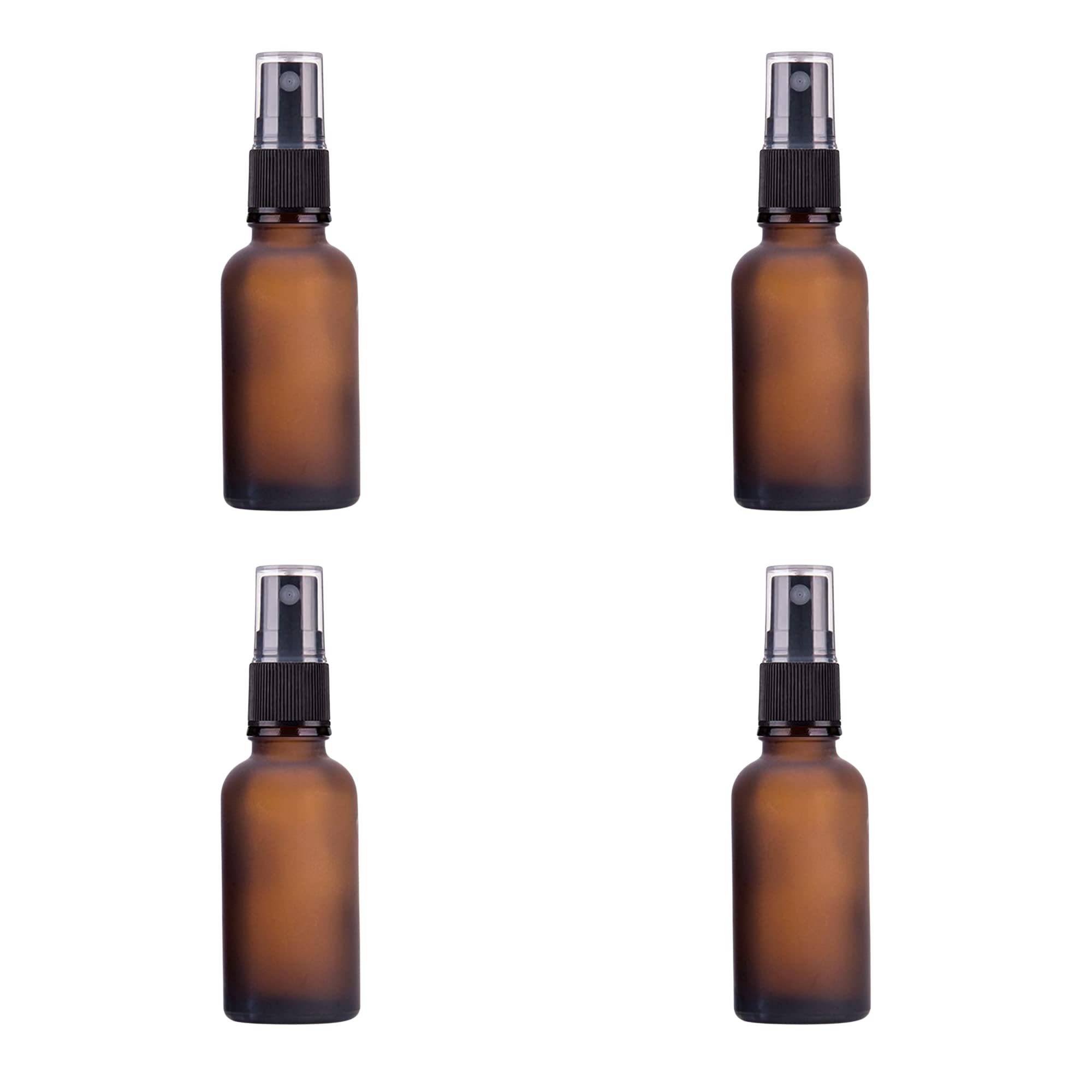 Devinez (Pack of 4) Multipurpose Refillable Amber Frosted Round Glass Bottle, 30 ml with Black Spray Pump for Cosmetics, Serum, Essential Oils, Blends, Skin Care, Travel, Toners & DIY-picture-10