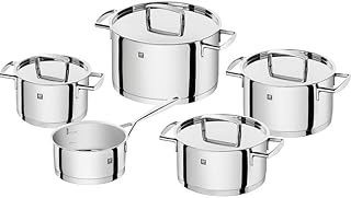 ZWILLING 5-piece Pot-Set, with 4 Lids, Suitable for Induction, Stainless Steel, Passion,60 x 50 x 30 cm