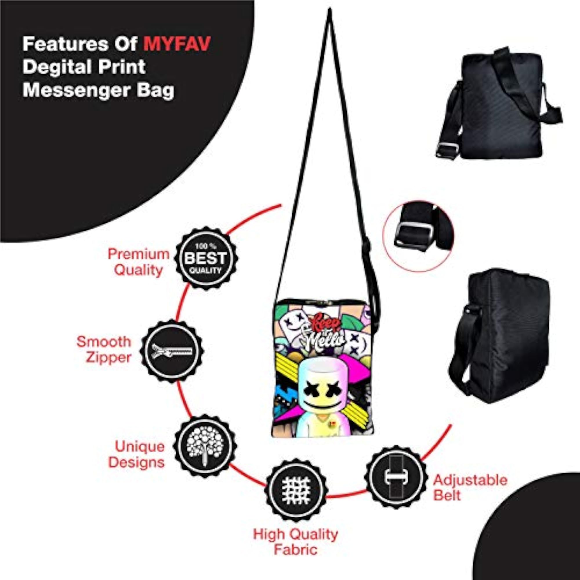 Heavy Duty Multi-Compartment Crossbody Bag for Men & Women