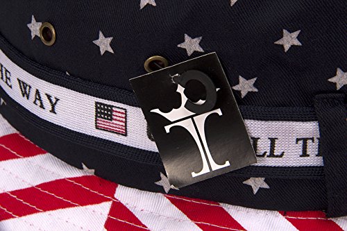 TOP HEADWEAR Cotton Twill USA American Flag Bucket Hat USA All The Way Boonie, S/M - Thumbnail 4