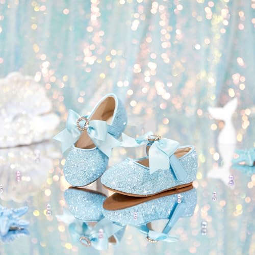Image of PHIRAMIN Toddler Flower Girl Dress Shoes - Little Girl Mary Janes Flats Wedding
