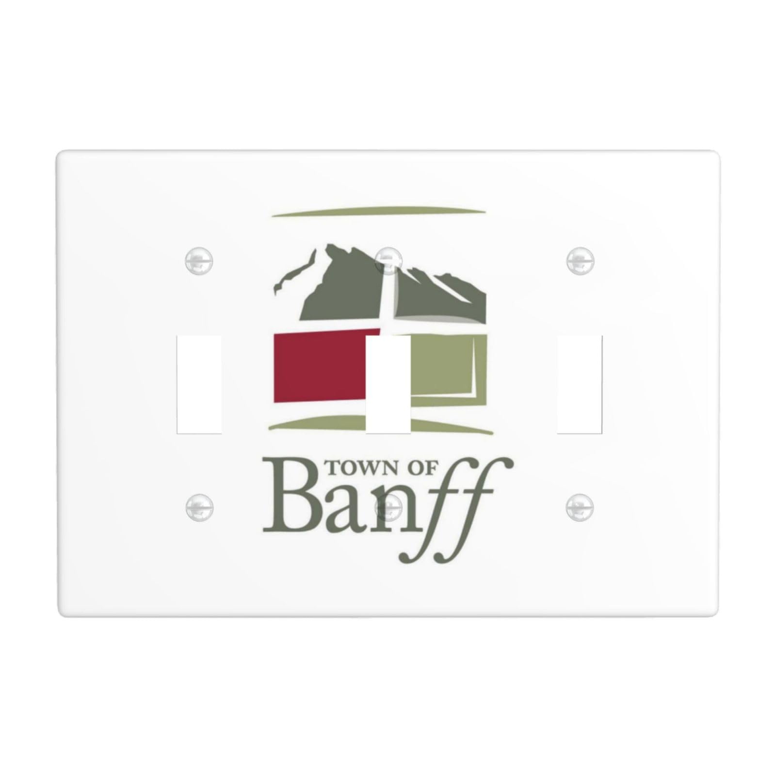Banff Flag 3 Gang Switch Plate Cover-Unbreakable Polycarbonate Wall Plate, Heat Resistant Toggle Switch Decor for Home