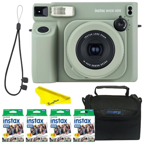 富士フイルム INSTAX ワイド400インスタントカメラ (セージグリーン) チェキワイドフィルム付き(80枚+バッグ)
