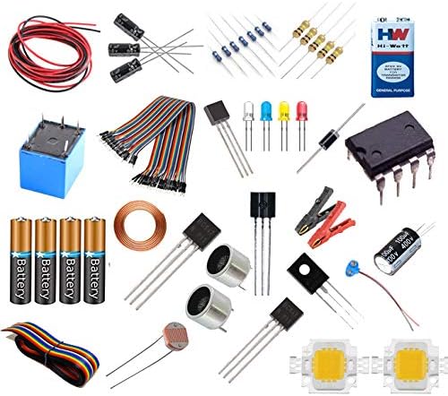 vyga Electronic Components Project/Basic Kit with Tutorial Book (Includes Transistor , Relay, Diode, Resistor, Electret Mic , Icv, Capacitors, LEDs, Ldr)